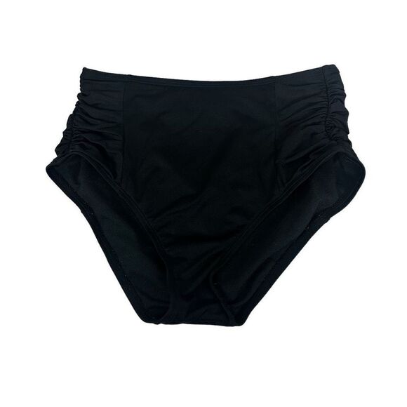 Kona Sol Black Swim Bottom size Small Ruched Sides - Picture 1 of 5